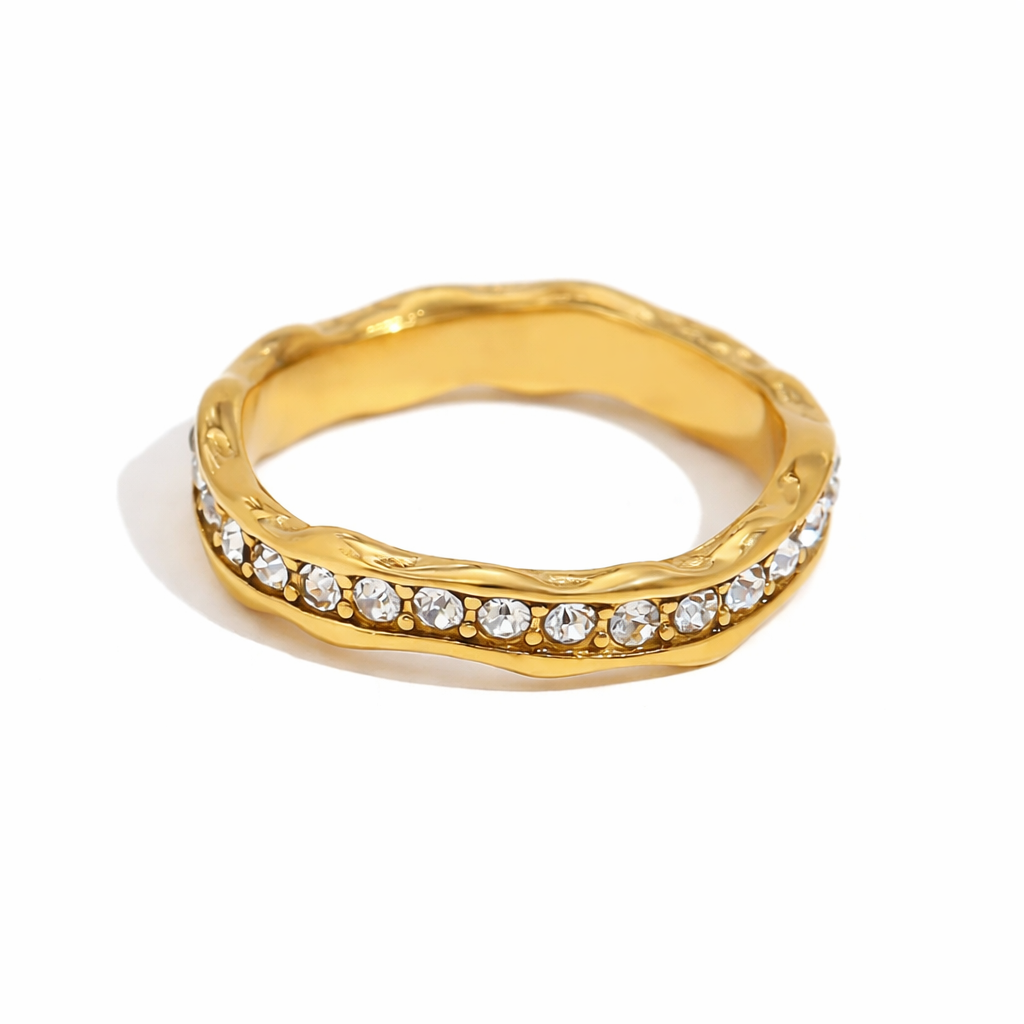 Stardust Golden Wave Ring