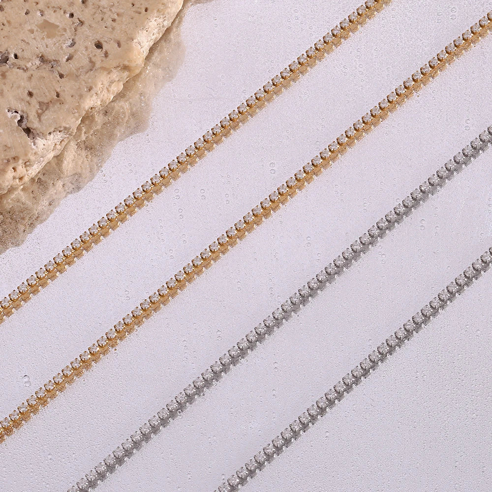 Crystal Tennis Bracelet Necklace Set