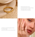 Stardust Golden Wave Ring