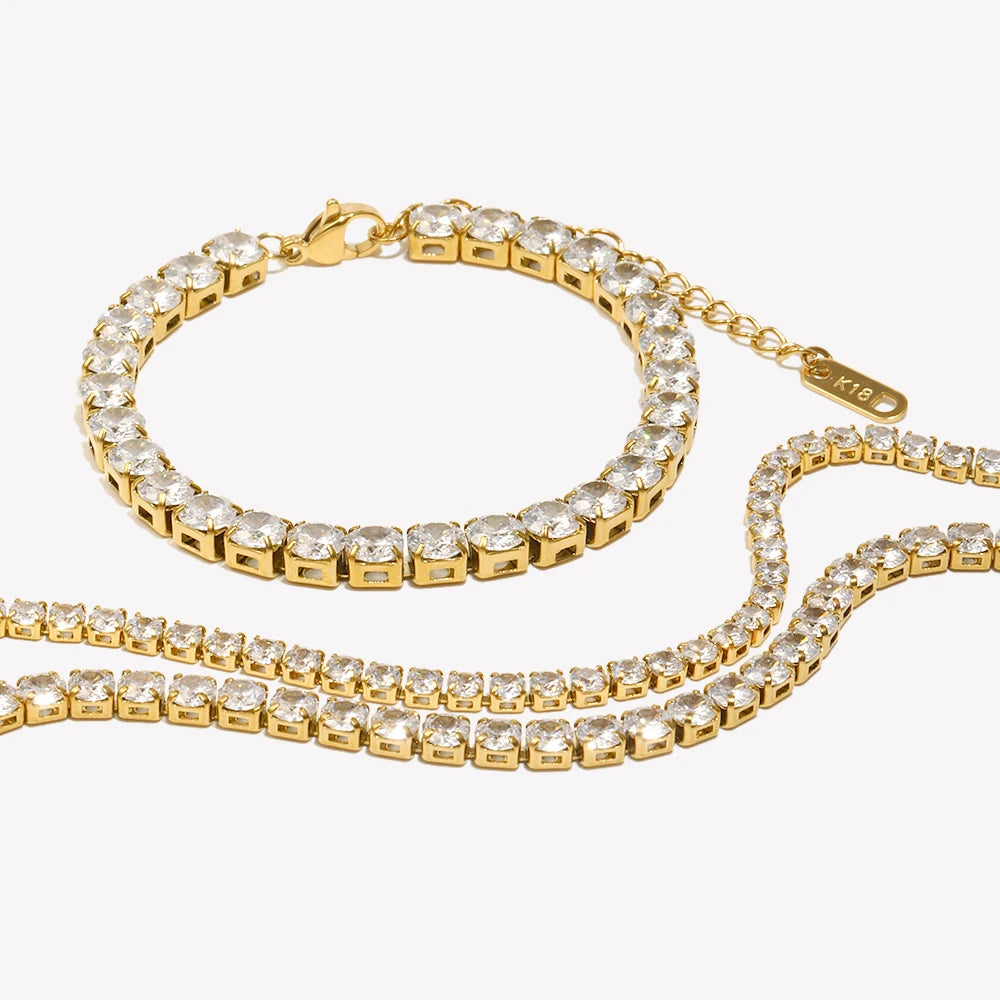 18K Gold Plated Tennis Bracelet
