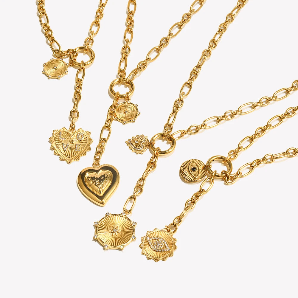 Golden Heart Locket Necklace