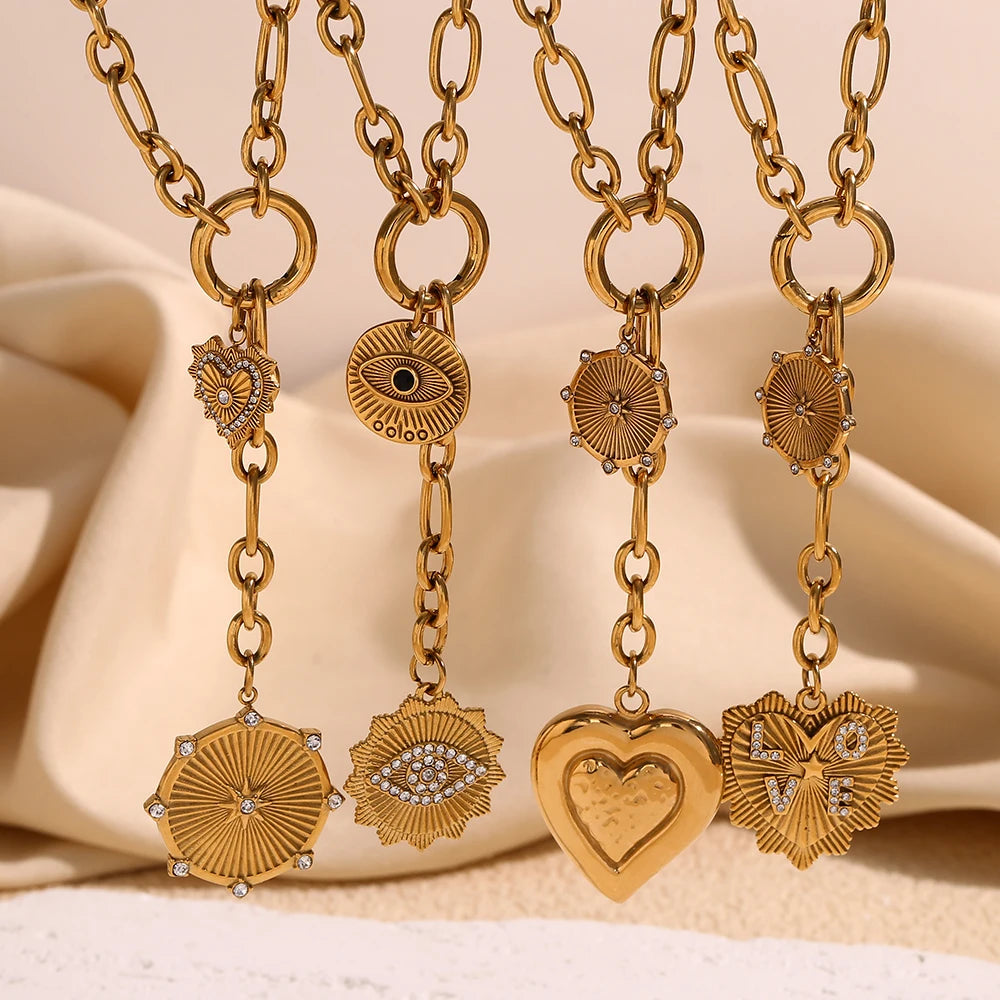 Golden Heart Locket Necklace