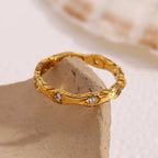 Stardust Golden Wave Ring