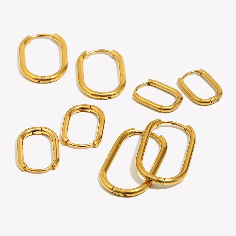 U Shaped Hoop Earrings