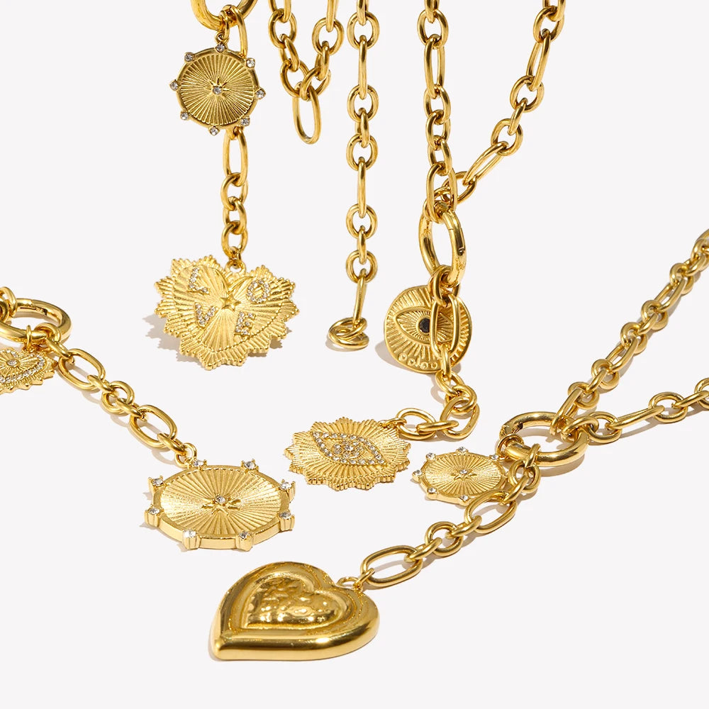 Golden Heart Locket Necklace