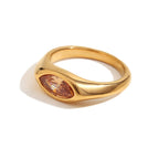 Marquise 18k gold signet ring