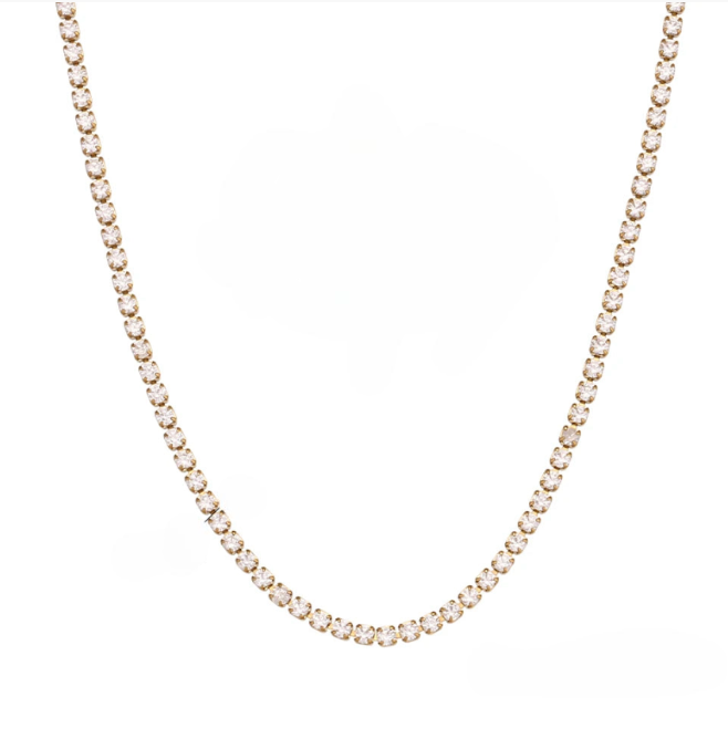 Crystal Tennis Bracelet Necklace Set