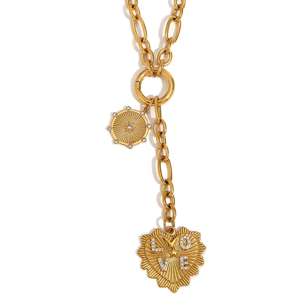 Golden Heart Locket Necklace