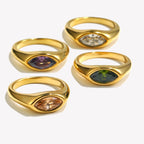 Marquise 18k gold signet ring