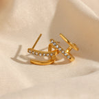 Midnight Spark Huggie Crystal Earrings