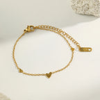 Gold Heart Charm Bracelet